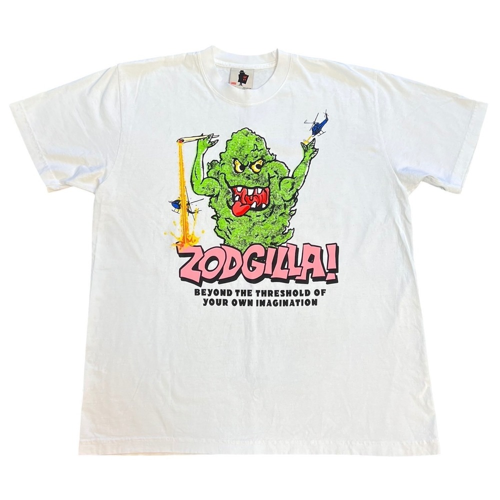 Real Bad Man‎ Zodgilla Graphic T-Shirt Mens Large White Short Sleeve New NWT